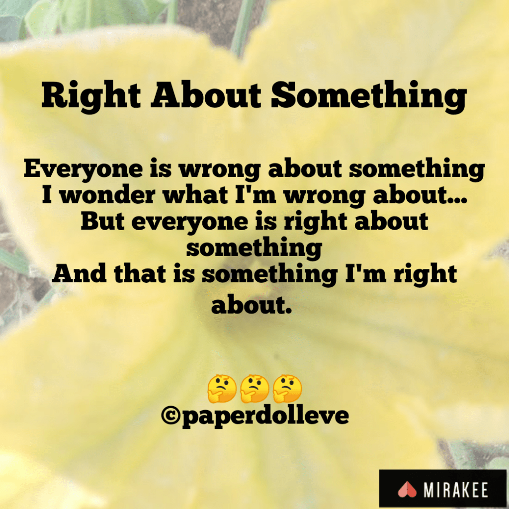 Right about something