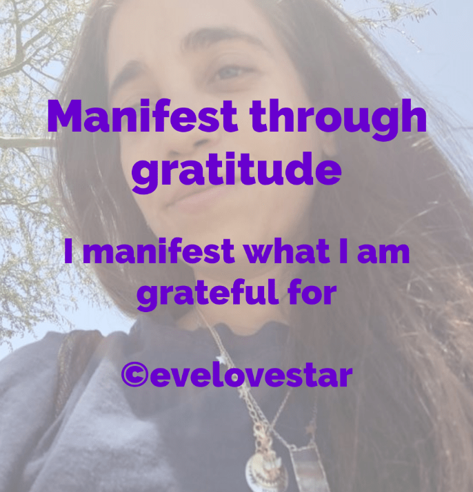 I manifest what I’m grateful for. Gratitude&nbsp;challenge.